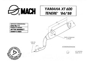 Silencieux EDR XT 600/TENERE 1984/1988 Noir