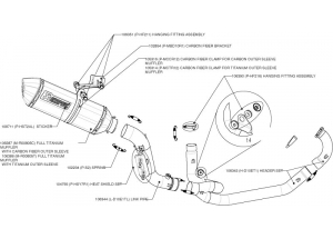 AKRAPOVIC + tube titane + cache carbone H + S