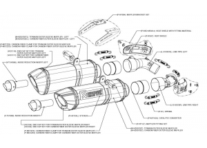 Slip-On (tube inox/catalyseur/protection anti-chaleur/flasque carbone) H + S